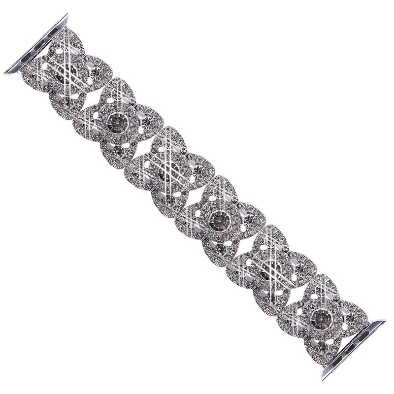 VIQIV Bling Bands for Compatible with Apple Watch 42mm 44mm 45mm 46mm 49mm Ultra Iwatch Series 11 10 9 8 7 6 5 4 3 SE SE2, Diamond Rhinestone Stainless Steel Metal Bracelet Wristband Strap for Women Silver - Image 5